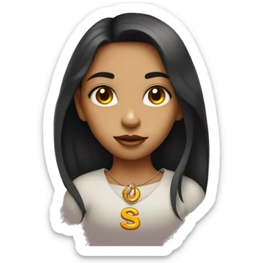 girl with amber eyes and a shatanek and a pendant in the shape of the letter S sticker