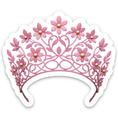 Pink dantel headpiece  sticker