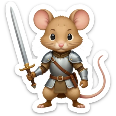 A mouse warrior, redwall inspired, in action sticker