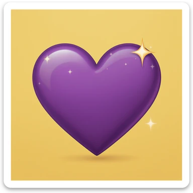 purple heart emoji with sparkles sticker