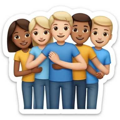 group holding hands sticker