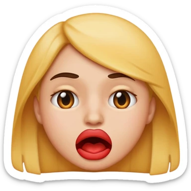 Biting lip emoji face sticker