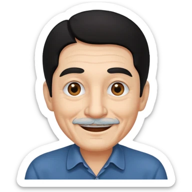 Old man with black hair and eyes but handsome sticker