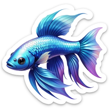 betta fish white sticker