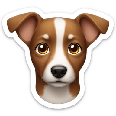 small dog face completely brown in color sticker