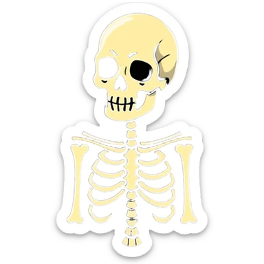 skeleton ribs sticker
