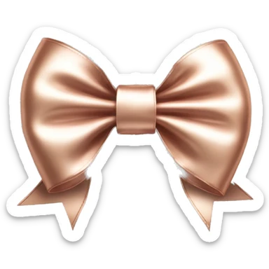 Realistic isolated rose gold bow and edges of the bow lined with white fur. sticker