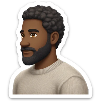 
Oval face, strong jawline, thick arched eyebrows, deep-set eyes, straight nose, full lips, neatly trimmed beard, dark wavy hair, warm skin tone, soft lighting. Blue sweater, silver watch, relaxed, confident vibe. sticker