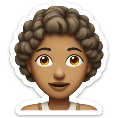 woman, facial expression, relieved, eyes closed sticker