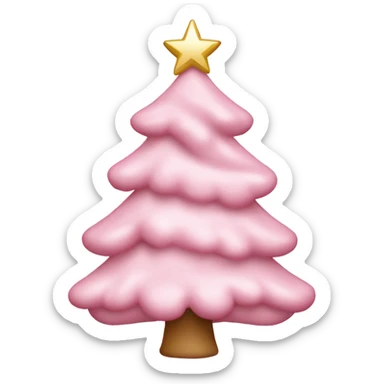 Light pink Christmas tree with ornaments  sticker