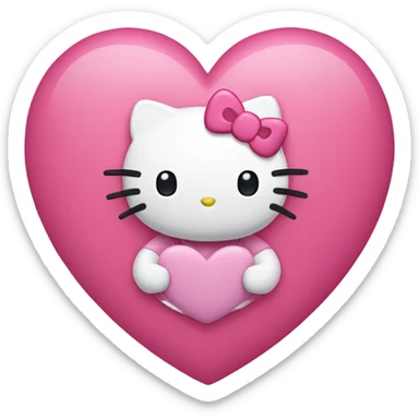 hello kitty pink heart sticker