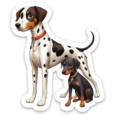 2 dogs : 1 Dalmatian + 1 dobermann sticker