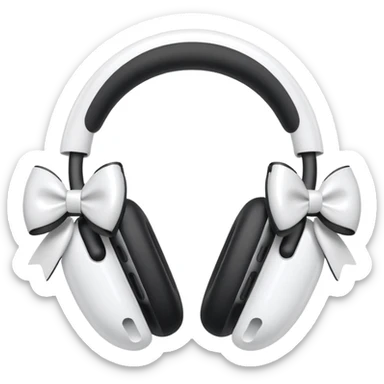 airpods max in white with bows sticker
