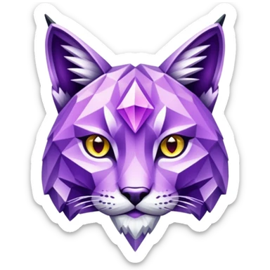 Lynx made of crystals that's purple sticker