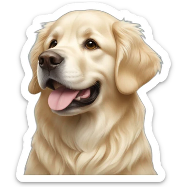 English cream golden retriever with a sloth on his back sticker