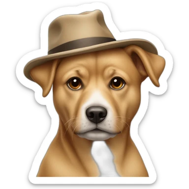Chien avec un chapeau sticker