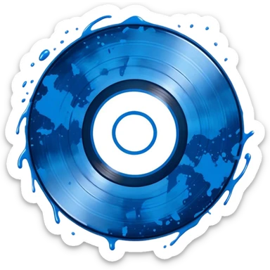  vinyl record blue  splatter  sticker