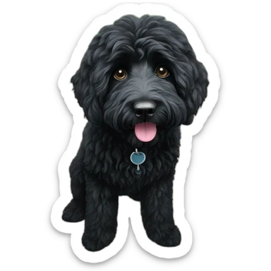 all-black-laberdoodle-dog sticker