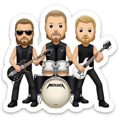 Metallica band/ James Hetfield, Kirk Hammet, Lars Ulrich, Rob Trujilho sticker