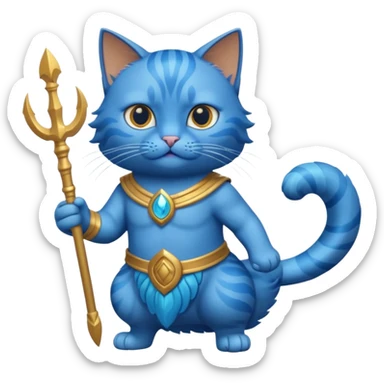 cat poseidon has sea powers sticker