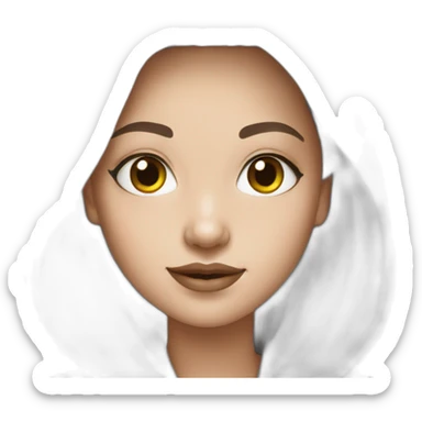 white skin and chatain hair girl hoodie sticker