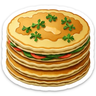 one fried crispy pancake made from chopped veggies in batter sticker