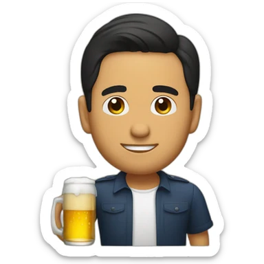 Ricardo Anaya Cortes drinking a beer sticker