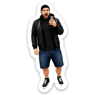 stylish male with jacket indoors sticker