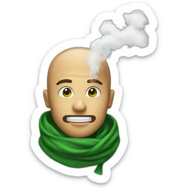 Smoking with green scarf sticker