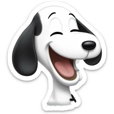 snoopy laughing face only sticker
