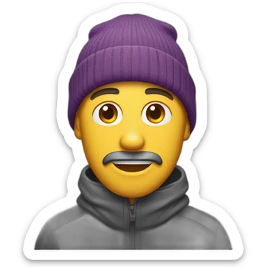 a man with a long jaw and beanie hat sticker