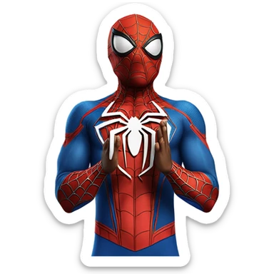 Spider-Man prayer hands sticker