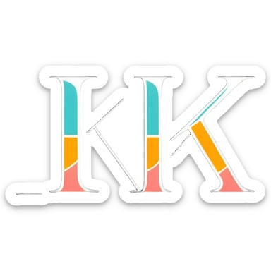 two letters k with their backs to each other sticker