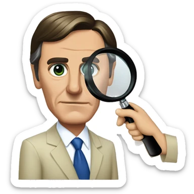 President Jair Bolsonaro with a detective's magnifying glas sticker