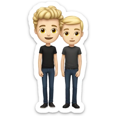 a brunette boy with his blonde boyfriend sticker