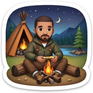 Drake warming up by the campfire sticker