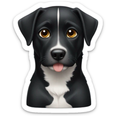 perro negro con cuello blanco  sticker