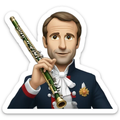 Macron qui joue de la flute sticker