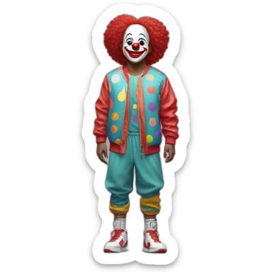 Clown in nike shoes and nike wear sticker