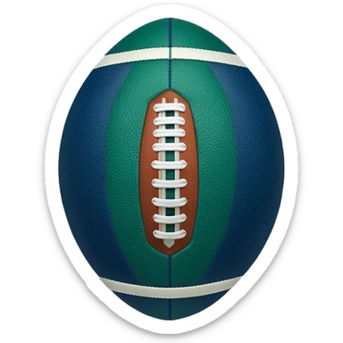 American football colored #69BE29 with stitching colored #002243 sticker