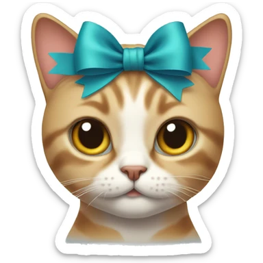 Cat with a bow in her head sticker