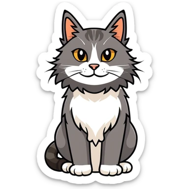 black maine coon smiling sticker