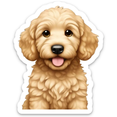 Cute golden doodle puppy named Bruno sticker
