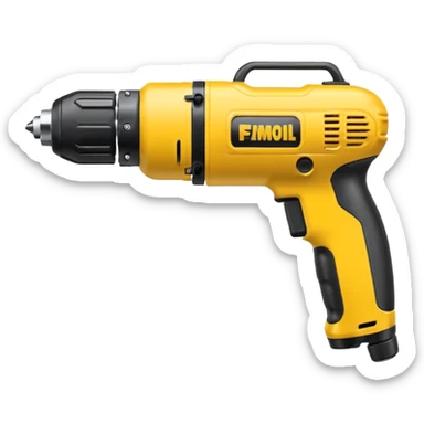 yellow commercial power drill sticker