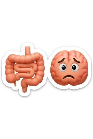 emoji 3d stile iphone di intestino e cervello stressato 3d sticker