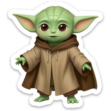 Baby yoda doing a moonwalk dance move sticker