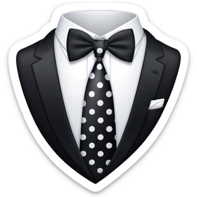 Spotty black tie sticker