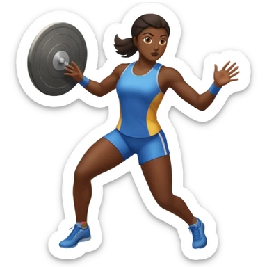 track and field throwing event female throwing discus  sticker