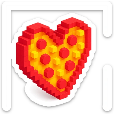 pizza with pineapple and a heart-shaped crust sticker