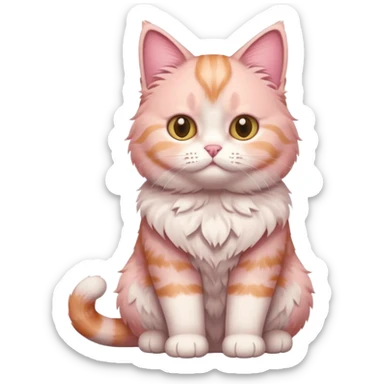 full body of Brishtish pink cat sticker